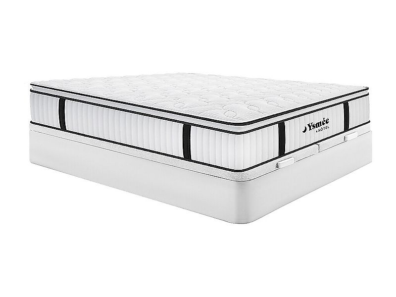 Set aus Bettgestell mit Bettkasten + Taschenfederkernmatratze feuerfest & T günstig online kaufen