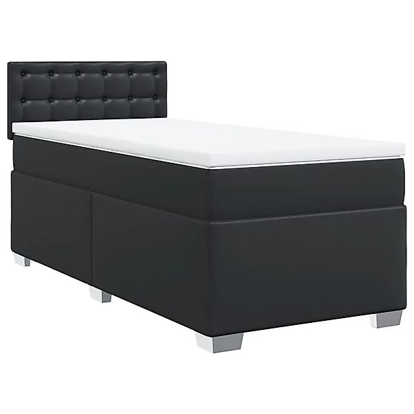 vidaXL Boxspringbett mit Matratze Schwarz 100x200 cm Kunstleder 3288408 günstig online kaufen
