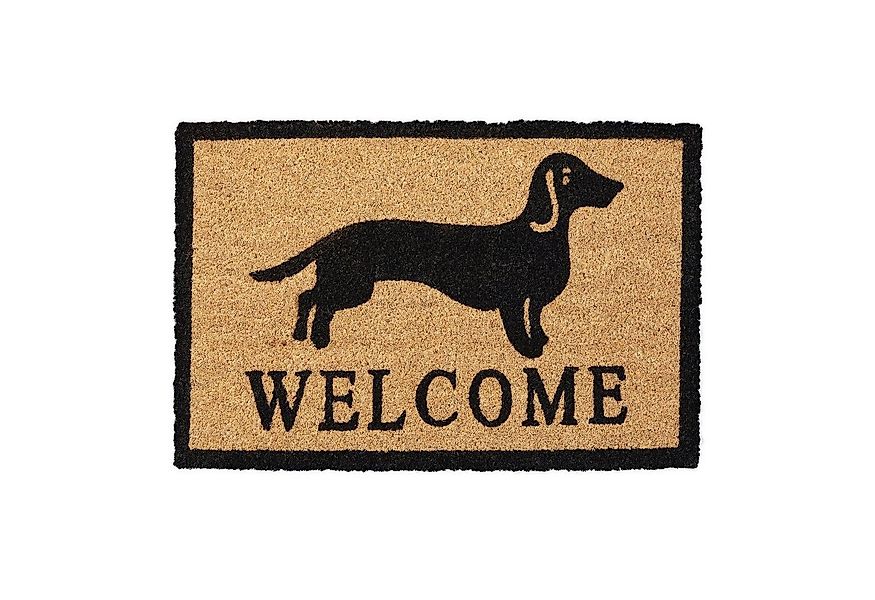 relaxdays Fußmatte Kokos mit Dackel, Höhe: 15 mm günstig online kaufen