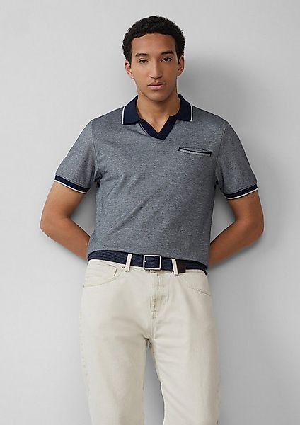 s.Oliver Kurzarmshirt Polo-Shirt Poloshirt aus zweifarbigem Piqué mit Brust günstig online kaufen