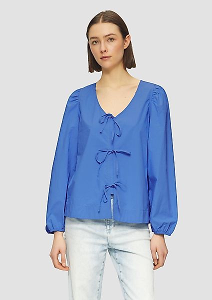 s.Oliver Langarmbluse Bluse Verspielte Popeline-Bluse mit günstig online kaufen