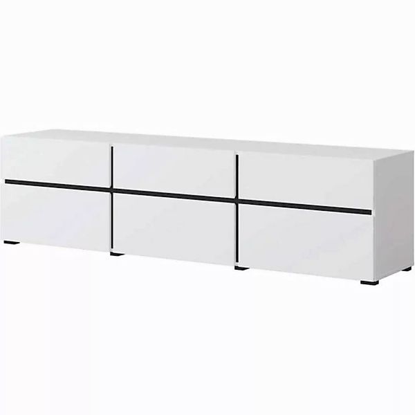 Beautysofa TV-Schrank CROSS TV-Schrank mit drei Schubladen, B:180cm, H:48cm günstig online kaufen