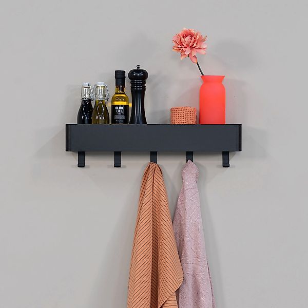 Spinder Design Garderobenhaken "Multi 5" 2-in-1 Wandregal + Garderobe günstig online kaufen