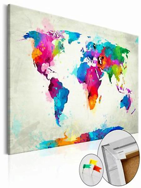 artgeist Pinnwand Bild An Explosion of Colors [Cork Map] mehrfarbig Gr. 90 günstig online kaufen