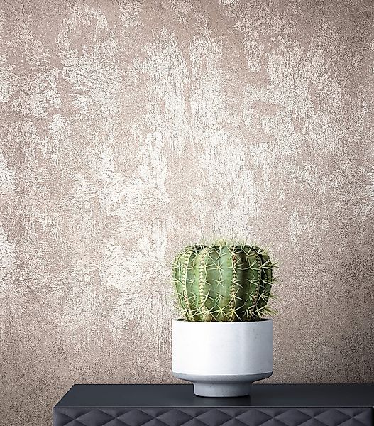 Newroom Vliestapete, Rosa Tapete Industrial Glänzend günstig online kaufen