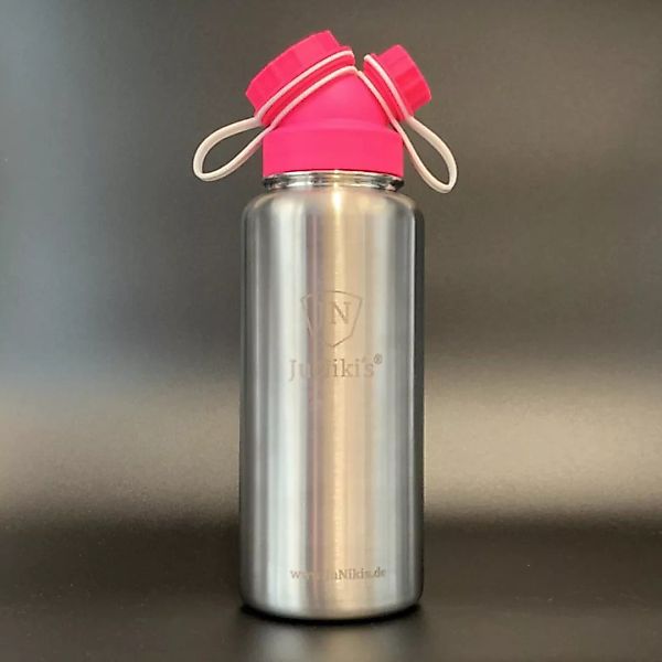 Juniki´s® Eco Line Isolierte Edelstahl Trinkflaschen 1000ml Pink/weiss günstig online kaufen