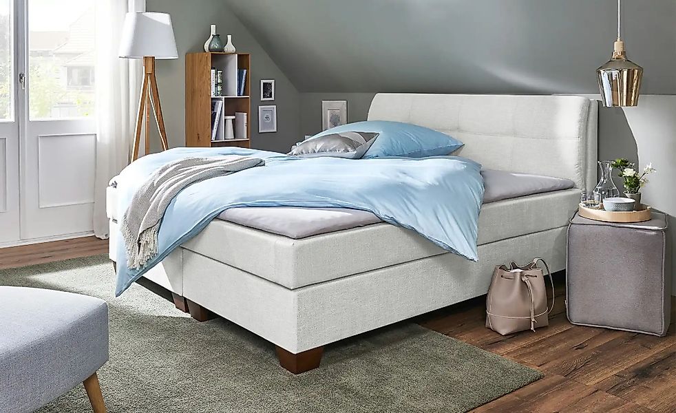 SKAGEN BEDS Boxspringbett  Vegg ¦ grau ¦ Maße (cm): B: 145 H: 112,5 Betten günstig online kaufen