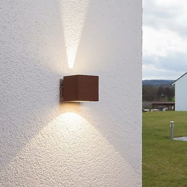 Lucande LED-Außenwandleuchte Jarno, rost, Metall, 9cm günstig online kaufen