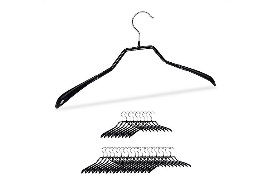 relaxdays Kleiderbügel Anzug Kleiderbügel rutschfest, schwarz günstig online kaufen