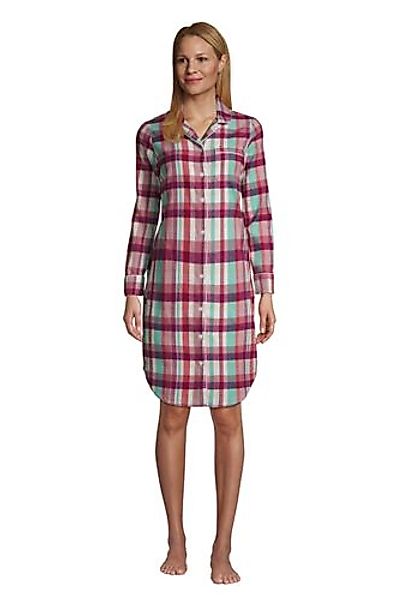 Flanell-Nachthemd mit Taschen, Damen, Größe: M Normal, Pink, Baumwolle, by günstig online kaufen