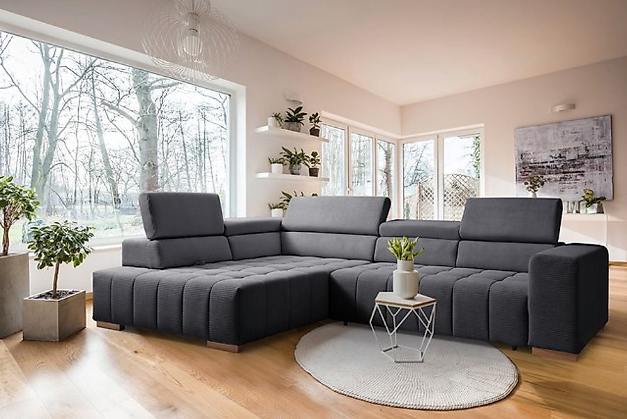 exxpo - sofa fashion Ecksofa »Elianos, hoher Sitzkomfort, aufwendige Kreuzs günstig online kaufen