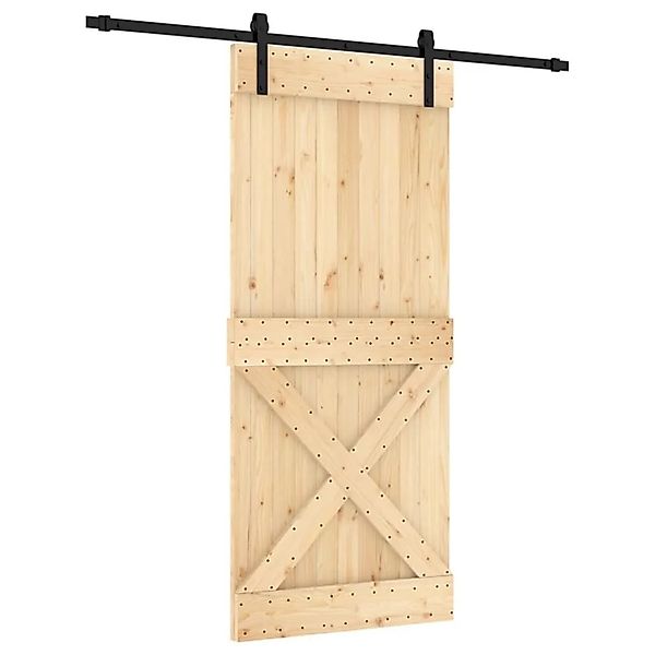 vidaXL Schiebetür mit Beschlag 90x210 cm Massivholz Kiefer 3203001 günstig online kaufen