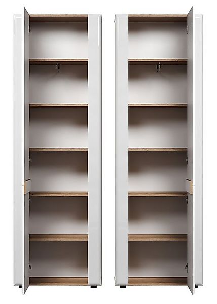 Furn.Design Garderobenschrank Fargas (Schuhschrank in weiß Hochglanz und Ei günstig online kaufen