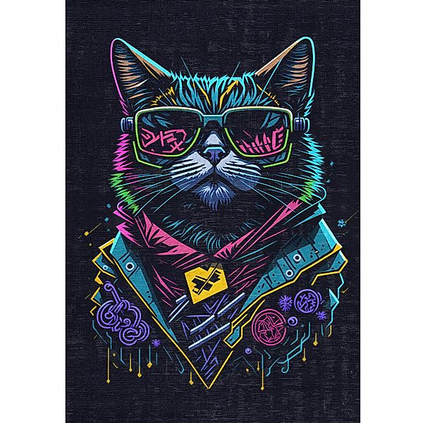 Bamyum Teppich Blackcat Chenille Druck Teppich, günstig online kaufen