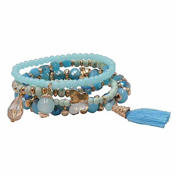 Steuer Armband »Metall vergoldet Glasstein türkis« günstig online kaufen