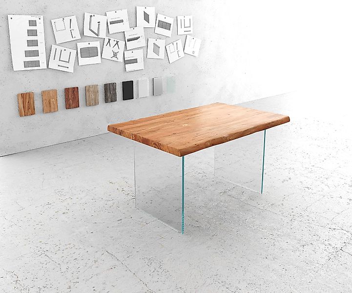 DELIFE Esstisch Edge, Akazie Natur 140x90 günstig online kaufen