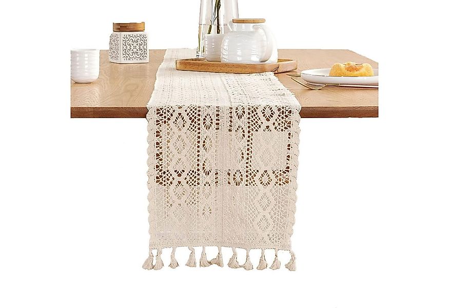 Kaket Tischläufer Boho Deko, Tischläufer Beige mit Quasten, für Deko Boho, günstig online kaufen