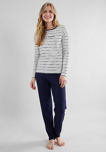 TOM TAILOR Pyjama Zaria (2 tlg) gestreiftes Oberteil, mit Rundhalsausschnit günstig online kaufen