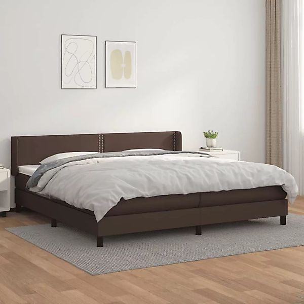 Vidaxl Boxspringbett Mit Matratze Braun 200x200 Cm Kunstleder günstig online kaufen