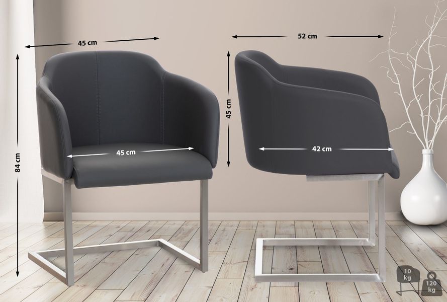 CLP Besucherstuhl Magnus, Freischwinger, Kunstleder-Bezug, Edelstahl günstig online kaufen