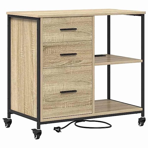 vidaXL Schrank mit Ladestation Mit Rad Sonoma-Eiche 76 x 41 x 72 cm 859836 günstig online kaufen