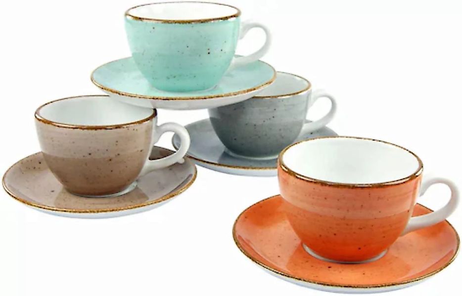 CreaTable Tasse »Tassen Set VINTAGE NATURE«, (Set, 8 tlg.), 4 Kaffeetassen, günstig online kaufen