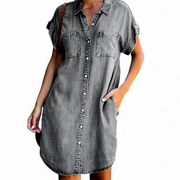 KIKI Hemdblusenkleid Kurzärmliges, schmal geschnittenes Jeanskleid,jeansroc günstig online kaufen