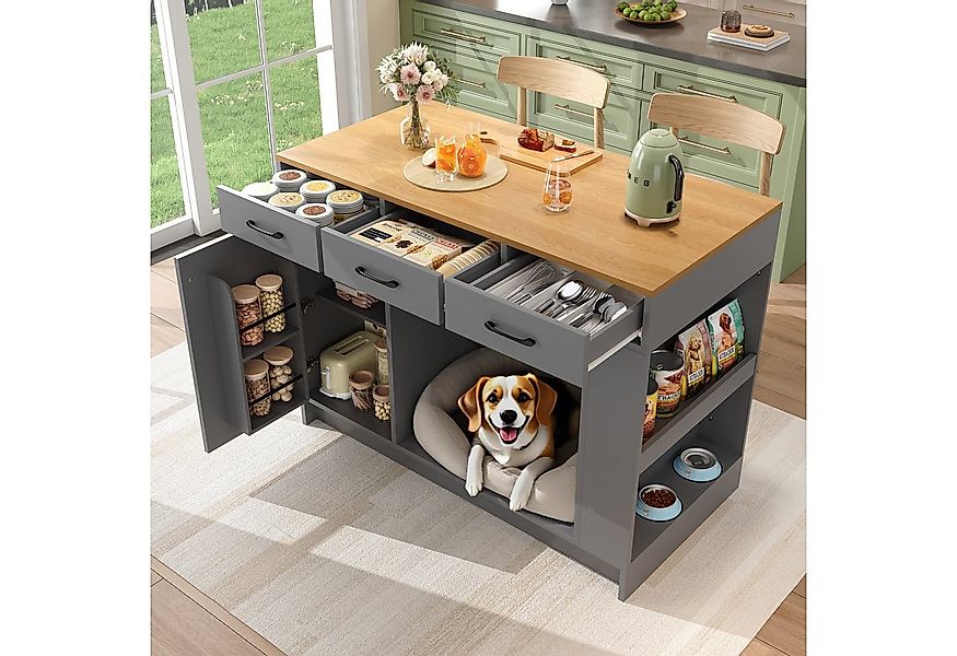 Flieks Kücheninsel mit Schubladen, Türablagen und verstellbaren Ablagen, (B günstig online kaufen