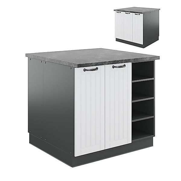 Vicco Unterschrank Fame-Line, Weiß Landhaus/Anthrazit/Anthrazit, 90 günstig online kaufen