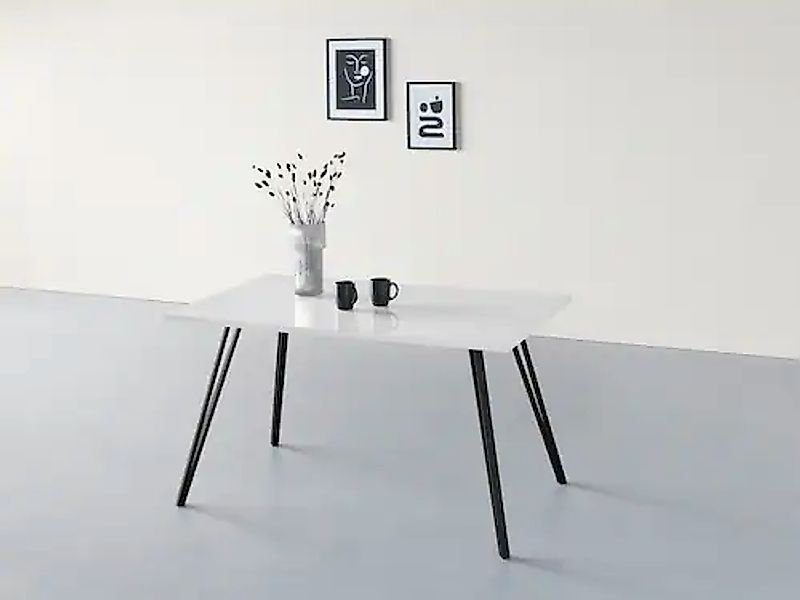 HELA Esstisch »JENN« 1 Stk. tlg. Hochglanz Weiß lackiert; Tischplatte fest; günstig online kaufen