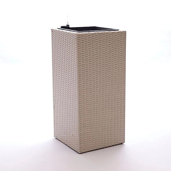 Elegant Einrichten Pflanzkübel Polyrattan Säule 30x30x55cm Grau-Meliert günstig online kaufen