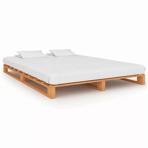furnicato Bett Palettenbett Braun Kiefernholz 140x200 cm günstig online kaufen