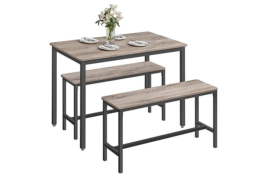 VASAGLE Essgruppe, (3er-Set, 3-tlg., Esstisch mit 2 Bänken), Küchentisch 70 günstig online kaufen