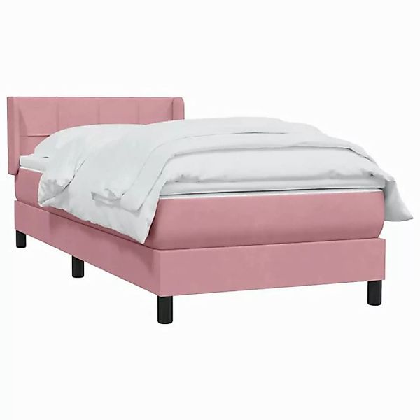 vidaXL Bett Boxspringbett mit Matratze Rosa 90x220 cm Samt günstig online kaufen