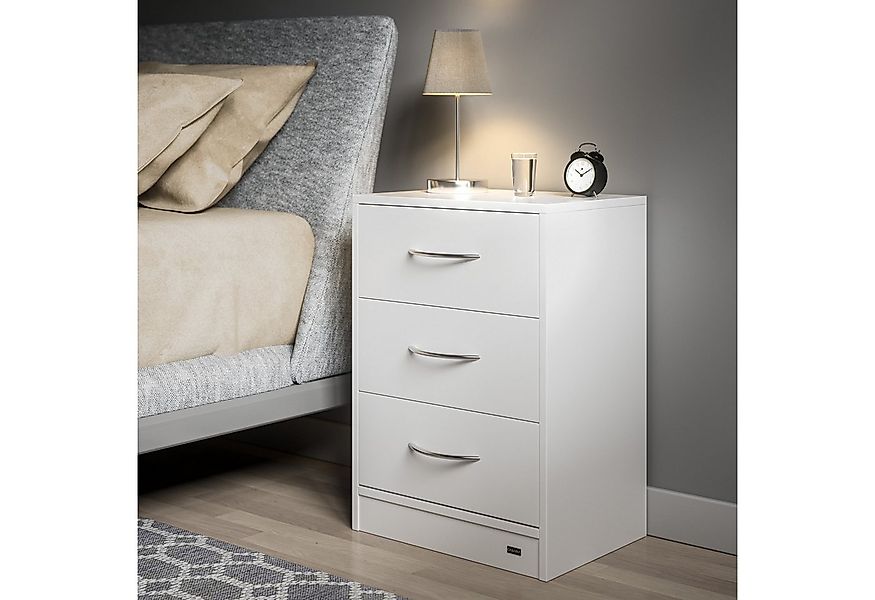 Casaria Nachttisch Eloise (1-St), mit LED 3 Schubladen Kabelführung Wandbef günstig online kaufen