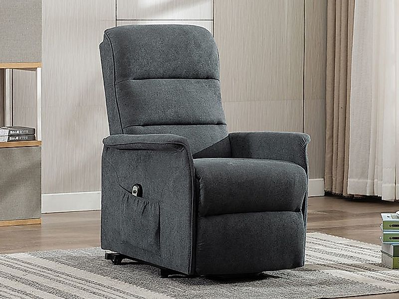 Relaxsessel Fernsehsessel elektrisch - Stoff - Anthrazit - CAPUCINE günstig online kaufen