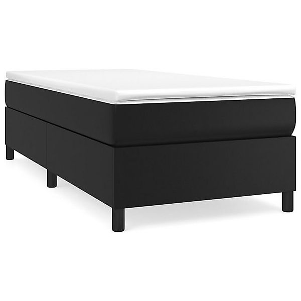 vidaXL Boxspringbett, Boxbett mit Matratze Schwarz 100x200 cm Kunstleder günstig online kaufen