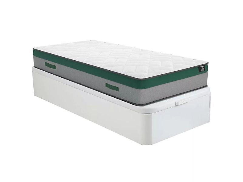 Komplett-Set - 90 x 190 cm - Bettkasten weiß + Taschenfederkernmatratze - P günstig online kaufen