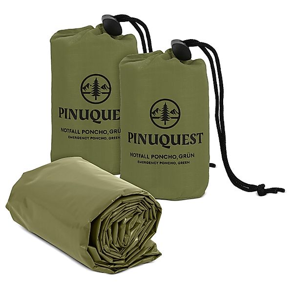 PINUQUEST Regenponcho Notfall-Poncho 26 µm grün günstig online kaufen