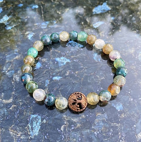 NAHLE Perlenarmband Lebensbaum Achat Naturstein Armband günstig online kaufen