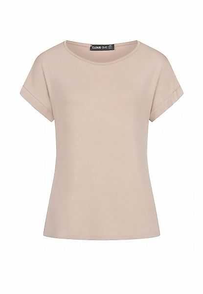 CLOUD 5IVE T-Shirt "CLOUD 5IVE Viskose T-Shirt mit Ärmelumschlag und Rundha günstig online kaufen