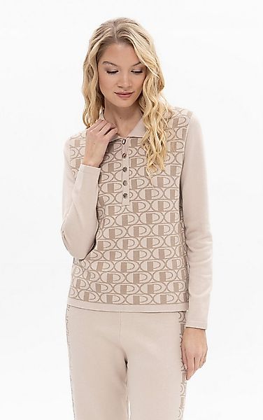 Passioni Strickpullover mit Polokragen und Logo günstig online kaufen