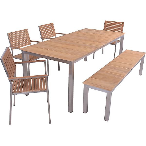 Garden Pleasure Gartenmöbel-Set 02 Dallas/Denver 6-teilig Braun FSC® günstig online kaufen