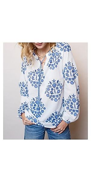 Emily Van Den Bergh Hemdbluse Bluse EMILY VAN DEN BERGH weiß blau günstig online kaufen