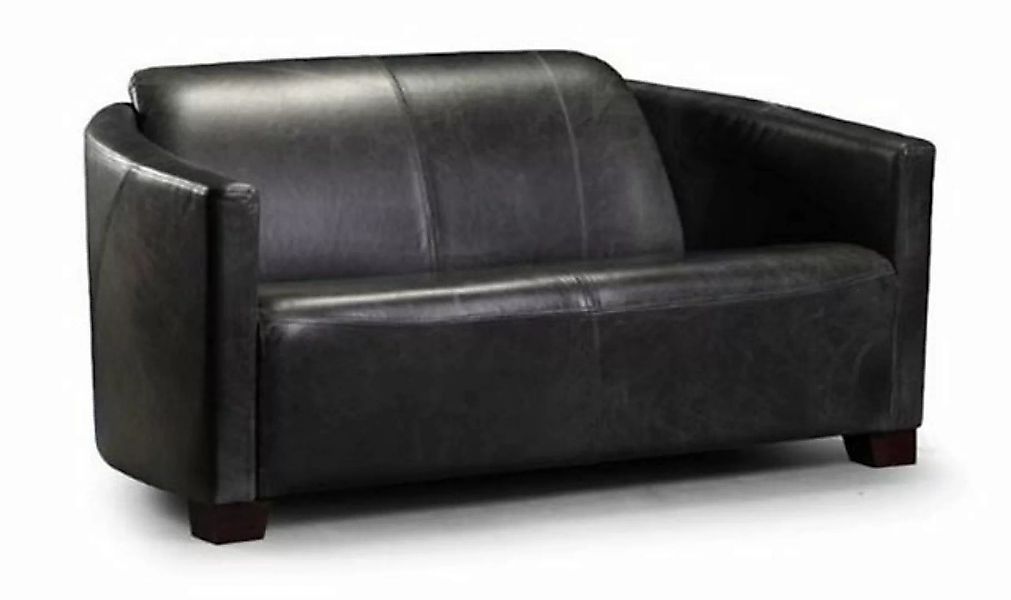 Casa Padrino 2-Sitzer Luxus Leder 2er Sofa Vintage Schwarz / Dunkelbraun 13 günstig online kaufen