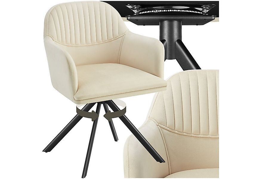 tectake Esszimmerstuhl Samt-Drehstuhl Lona mit dicker Polsterung (Set, 1 St günstig online kaufen