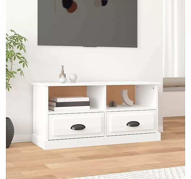 furnicato TV-Schrank Hochglanz-Weiß 93x35,5x45 cm Holzwerkstoff günstig online kaufen