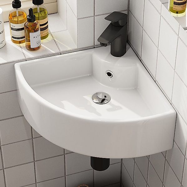 HOROW Waschbecken Waschbecken Waschtisch Badezimmer, Eckwaschbecken günstig online kaufen