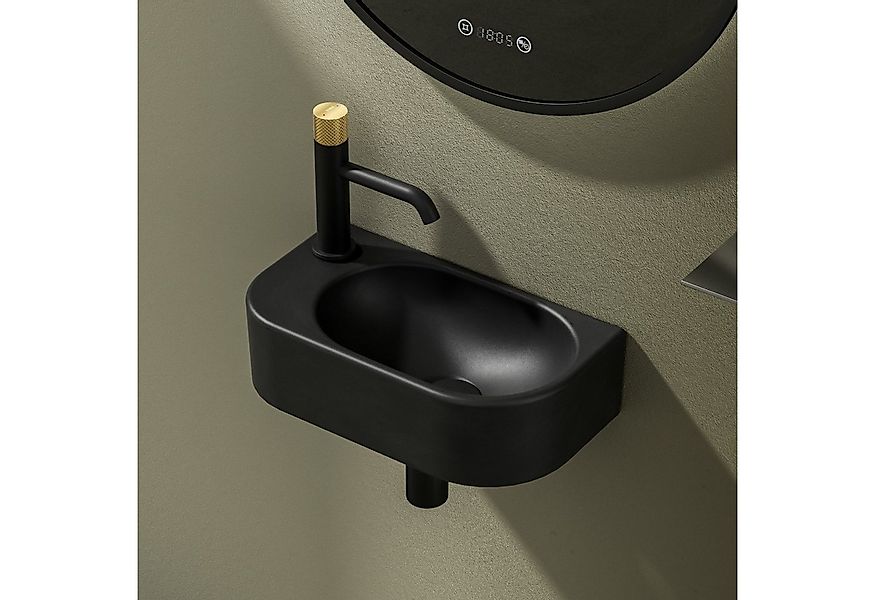 EMKE Aufsatzwaschbecken Hängewaschbecken, Waschbecken aus Keramik für Bad 4 günstig online kaufen