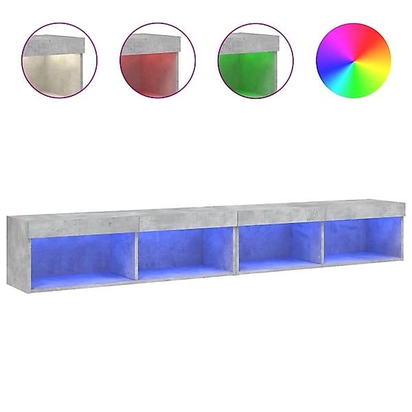 vidaXL TV-Schränke mit LED-Leuchten 2 Stk. Betongrau 100x30x30 cm günstig online kaufen